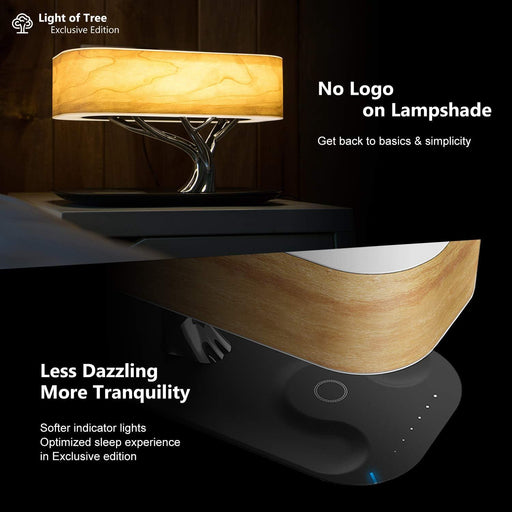 Bedside Lamp with Bluetooth Speaker and Wireless Charger - SLIMTA