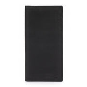 Men's Genuine Leather XL Checkbook Wallet Black Open View