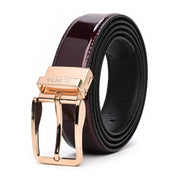 Men's Genuine Leather Reversible Belt Navy and Black Dual Tone