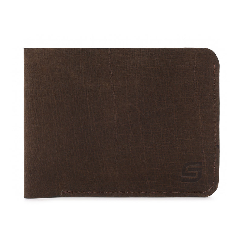 Men's Hunter Leather Bifold Wallet Espresso Vintage Distressed Leather