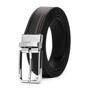 Men's Genuine Leather Reversible Belt Dark Brown Classic Design