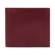Men's Genuine Leather Bifold Wallet with Coin Pocket Burgundy Color