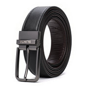 Men's Genuine Leather Reversible Belt Burgundy Color Formal Style