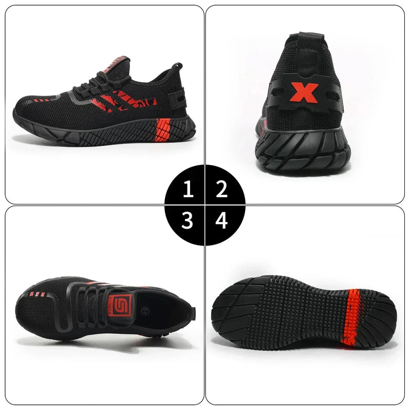 2092 Red Safety Shoes - SLIMTA