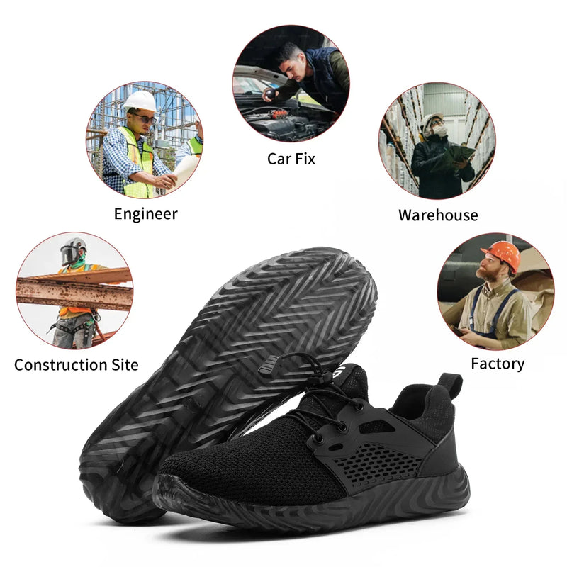 223 Ryder Black Safety Shoes - SLIMTA