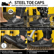 223 Ryder Black Safety Shoes - SLIMTA
