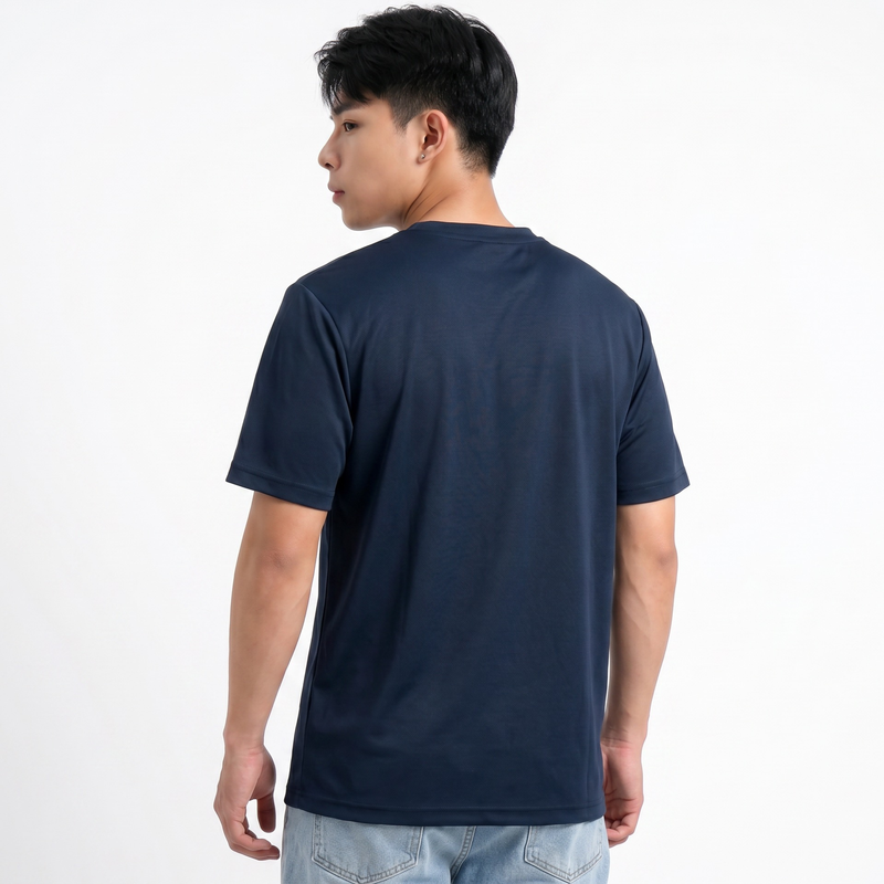 SLIMTA Men's Dry Fit T-Shirt – Navy Blue | Lightweight Moisture-Wicking Crew Neck Tee | Everyday Casual & Active Wear