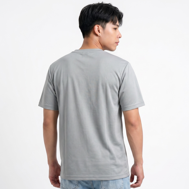 SLIMTA Men's Dry Fit T-Shirt – Pebble Grey | Lightweight Moisture-Wicking Crew Neck Tee | Everyday Casual & Active Wear