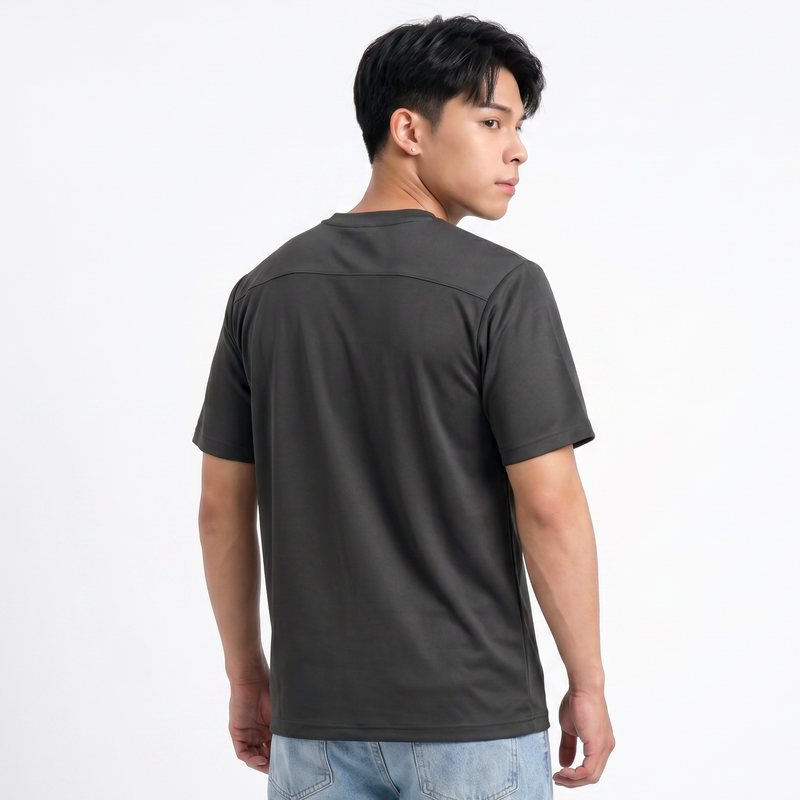 SLIMTA Men's Dry Fit T-Shirt – Charcoal | Lightweight Moisture-Wicking Crew Neck Tee | Everyday Casual & Active Wear