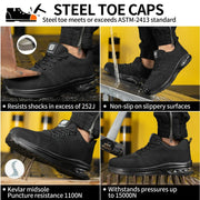 333 Flyer Black Safety Shoes - SLIMTA