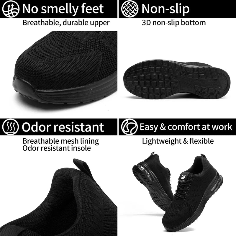 333 Flyer Black Safety Shoes - SLIMTA