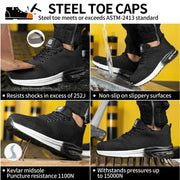 Flyer White Safety Shoes – Lightweight Steel Toe Comfort - SLIMTA