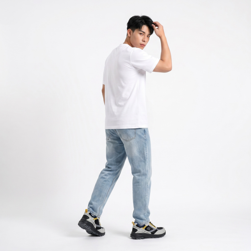 SLIMTA Men's Dry Fit T-Shirt – Crisp White | Lightweight Moisture-Wicking Crew Neck Tee | Everyday Casual & Active Wear