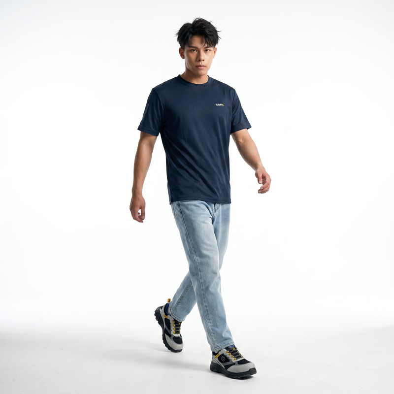 SLIMTA Men's Dry Fit T-Shirt – Navy Blue | Lightweight Moisture-Wicking Crew Neck Tee | Everyday Casual & Active Wear