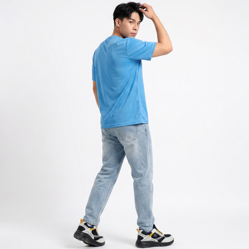 SLIMTA Men's Dry Fit T-Shirt – Sky Blue | Lightweight Moisture-Wicking Crew Neck Tee | Everyday Casual & Active Wear