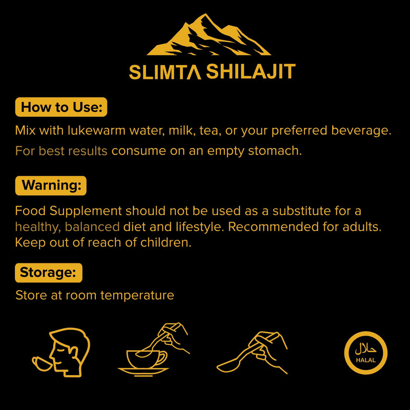 SLIMTA Pure Himalayan Shilajit Resin from Pakistan, 40g