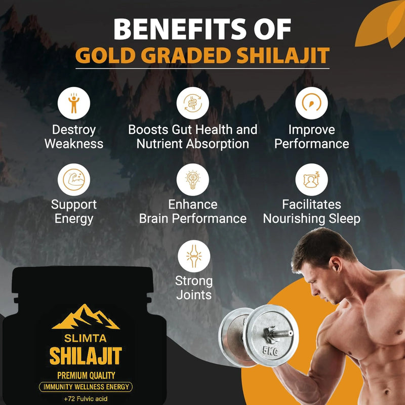 SLIMTA Pure Himalayan Shilajit Resin from Pakistan, 40g