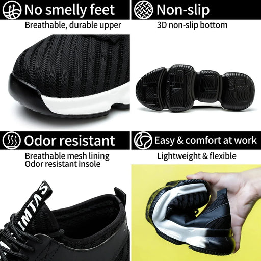 832 Airwalk Safety Shoes | Steel Toe, Lightweight, Breathable Work Boots - SLIMTA