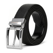 Men's Genuine Leather Reversible Belt Black Patent Finish Side View
