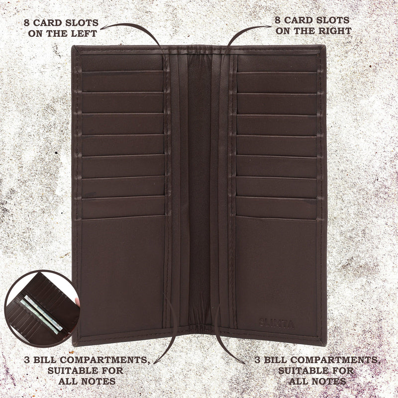 SLIMTA Men's Genuine Leather Wallet RFID Protected with 6 Card Slots