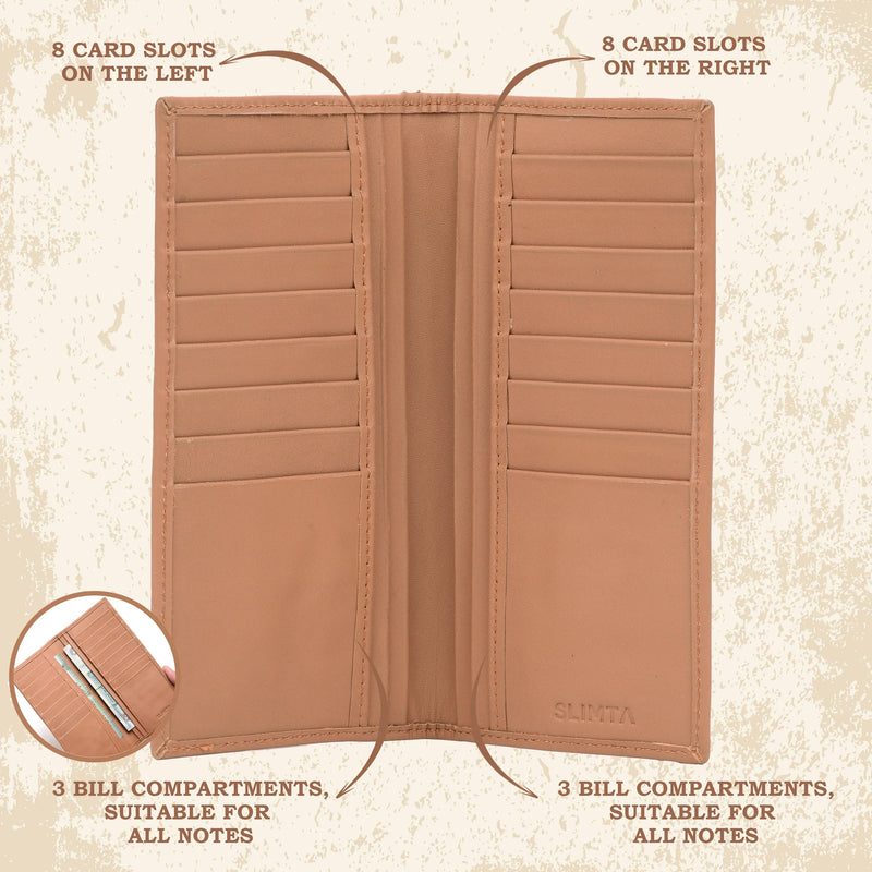 SLIMTA Men's Genuine Leather Wallet RFID Protected with 6 Card Slots
