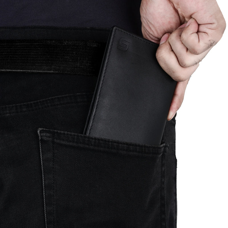 SLIMTA Men's Genuine Leather Wallet RFID Protected with 6 Card Slots