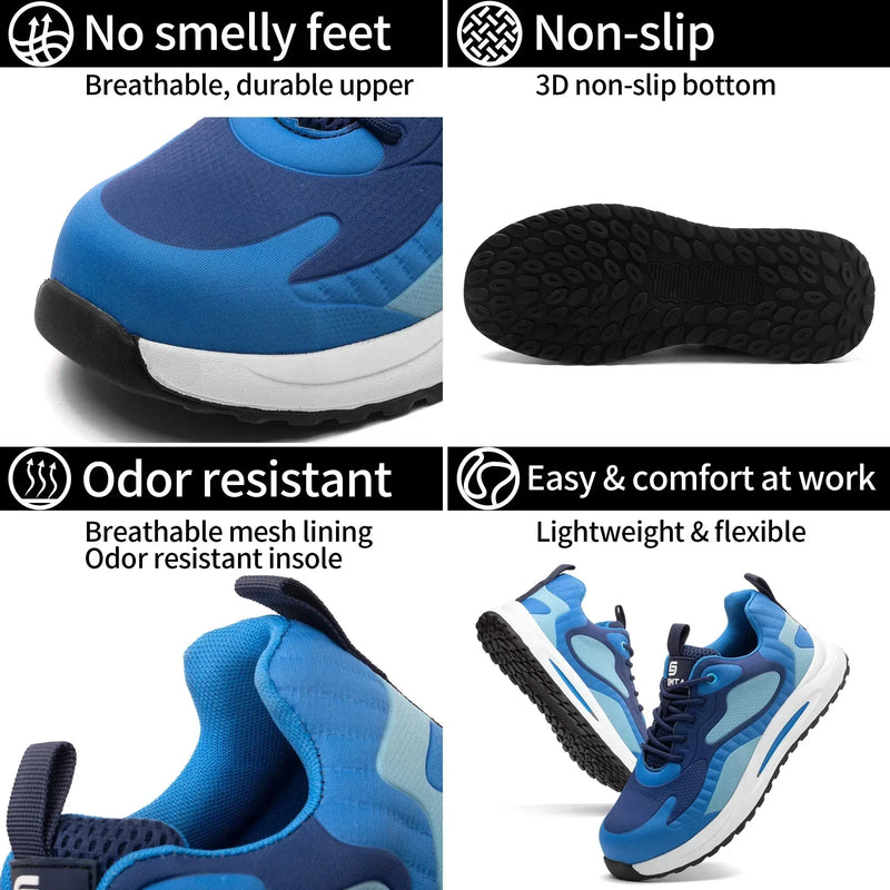 Blue Defender Protective Safety Shoes – Steel Toe & Durable - SLIMTA