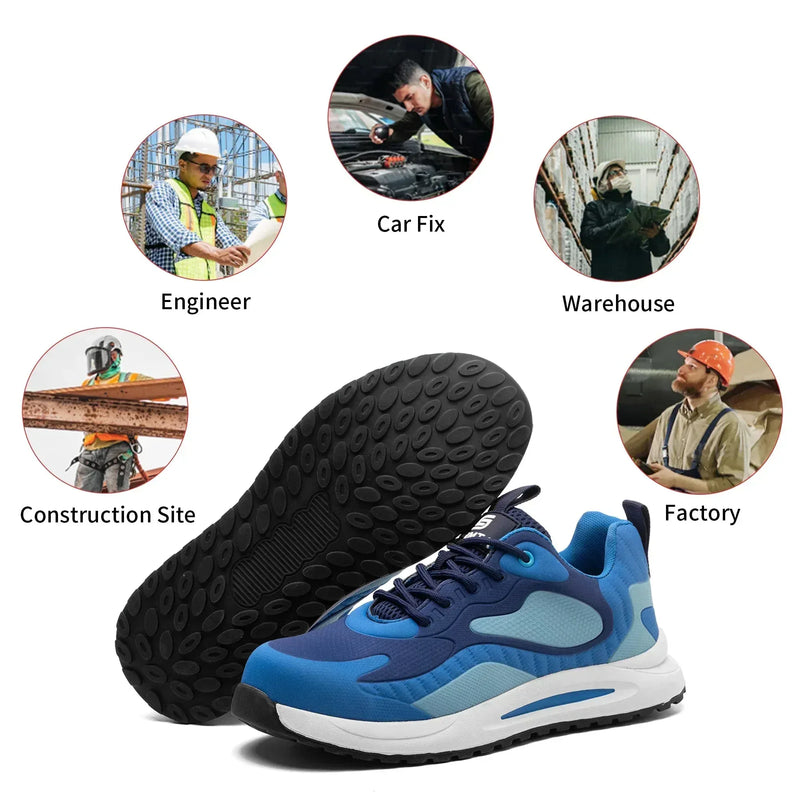 Blue Defender Protective Safety Shoes – Steel Toe & Durable - SLIMTA