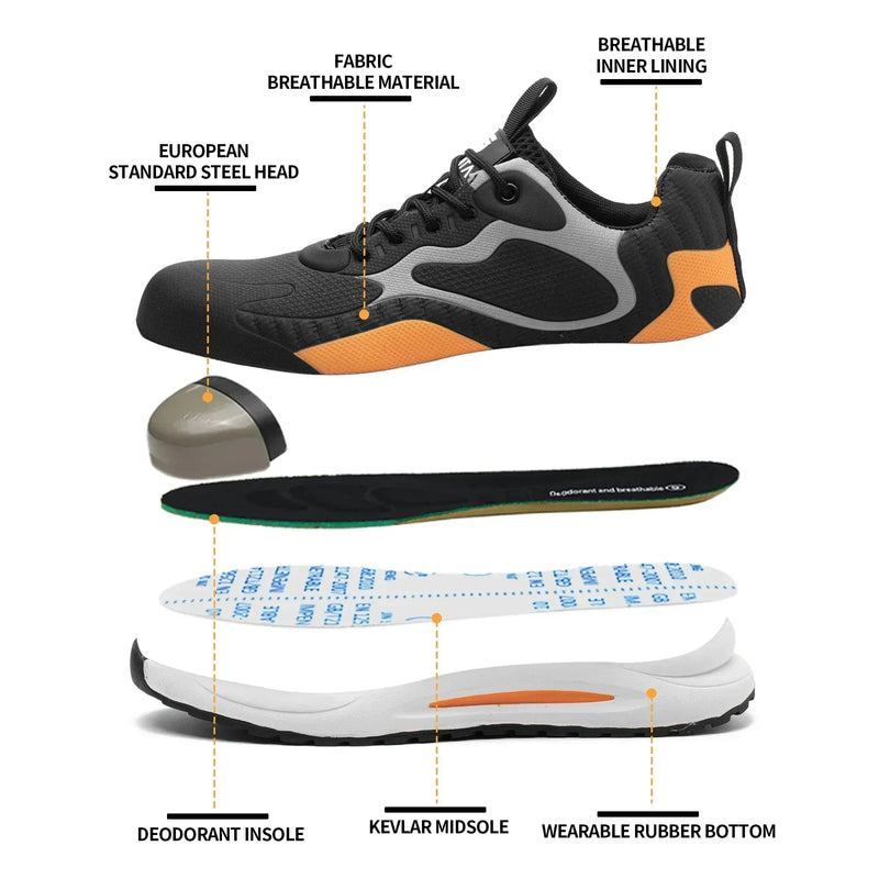 Defender Orange Safety Shoes - SLIMTA