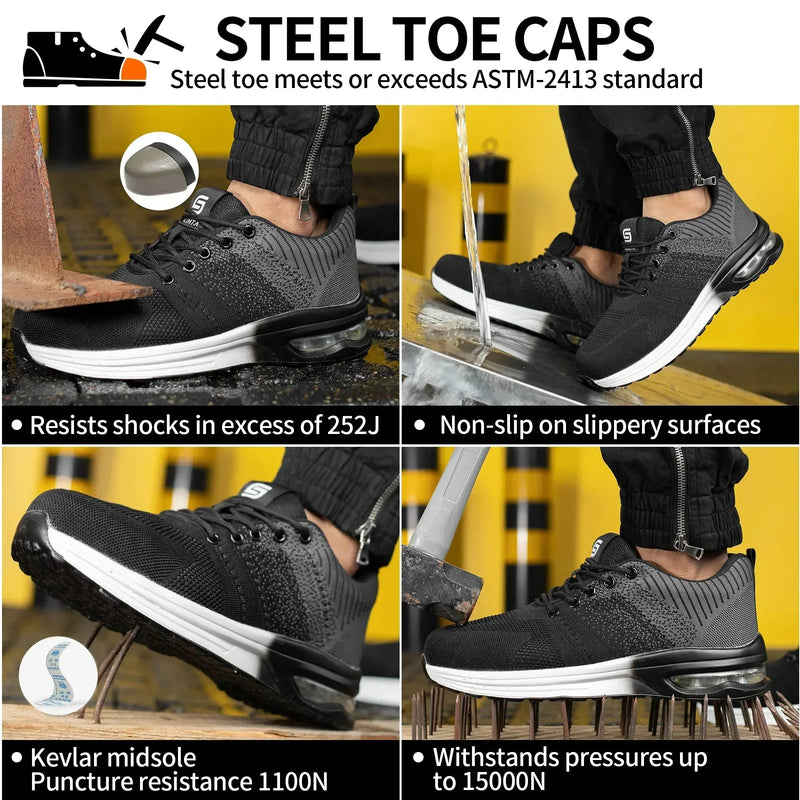 333 Flyer Grey Safety Shoes – Steel Toe Protection - SLIMTA